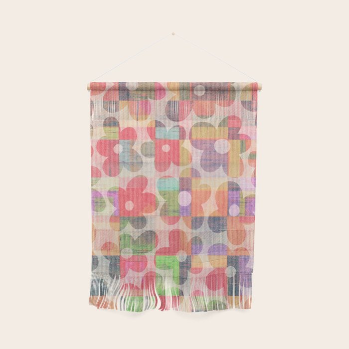 Retro Rainbow Daisy Quilt Wall Hanging Gallery Image 1