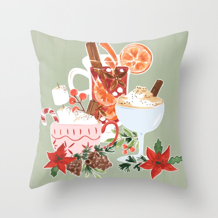 Holiday Drinks Throw Pillow Gallery Image 6