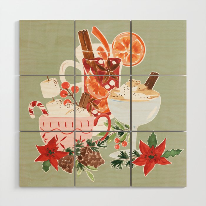Holiday Drinks Wood Wall Art Gallery Image 1