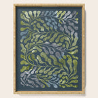 Endless Dark Leaf Illustration 1.2 Celestial Blue-Green Serving Tray Gallery Image 1