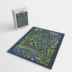 Endless Dark Leaf Illustration 1.2 Celestial Blue-Green Jigsaw Puzzle Gallery Image 2