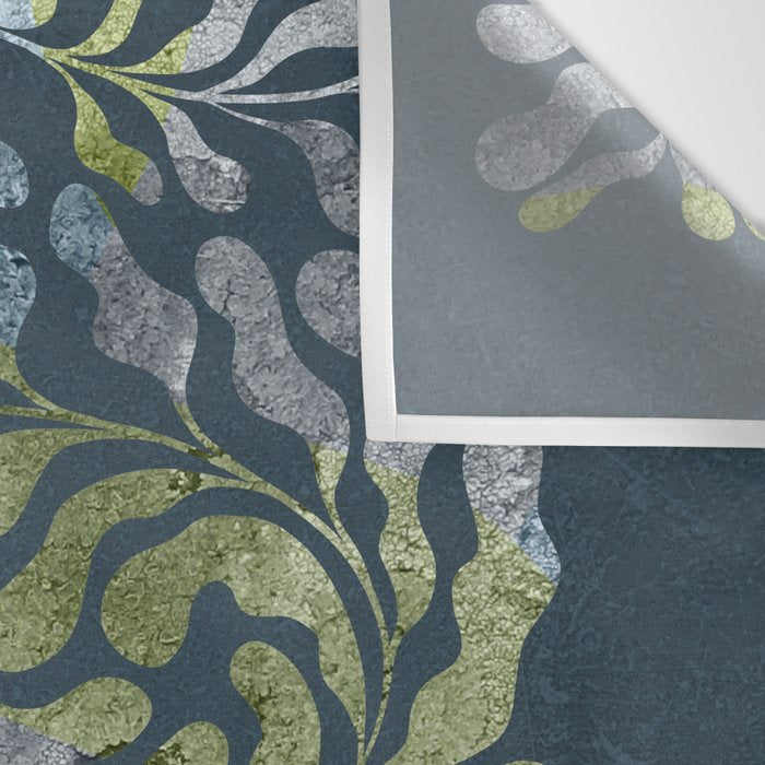Endless Dark Leaf Illustration 1.2 Celestial Blue-Green Wall Tapestry Gallery Image 3