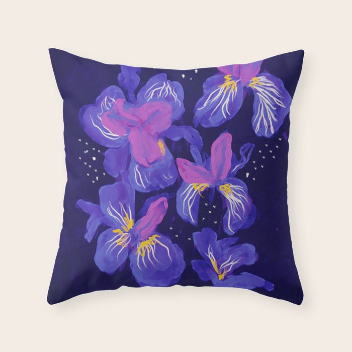 Under The Neon Floral Throw Pillow Gallery Image 6