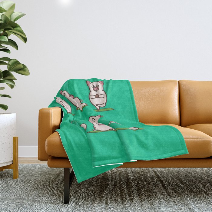 Pig Yoga Throw Blanket Gallery Image 1