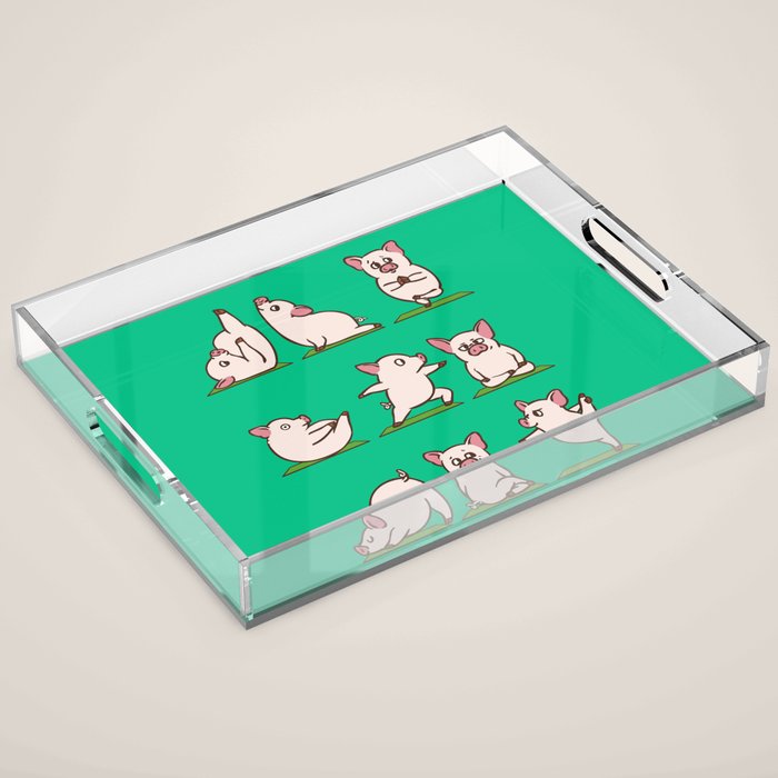 Pig Yoga Acrylic Tray Gallery Image 1