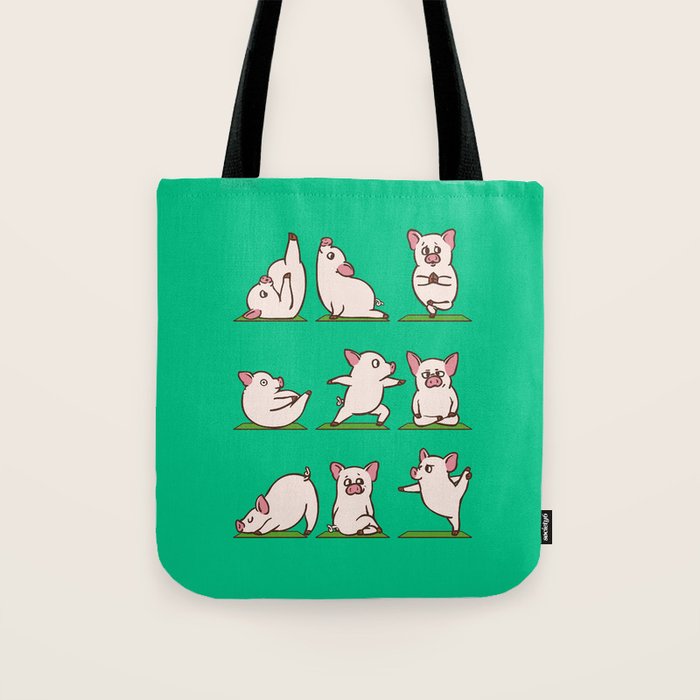 Pig Yoga Tote Bag Gallery Image 1