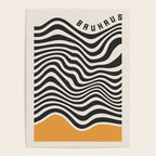 Bauhaus Wavy Lines and Yellow Abstract Retro Print Poster Gallery Image 4