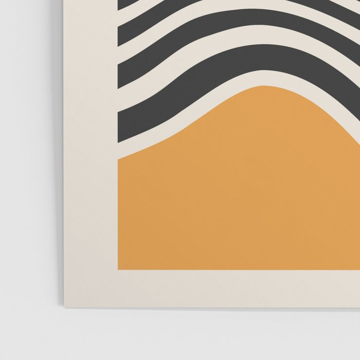 Bauhaus Wavy Lines and Yellow Abstract Retro Print Poster Gallery Image 3