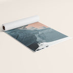 Renew: a minimal abstract piece in coral and blue by Alyssa Hamilton Art Yoga Mat Gallery Image 2
