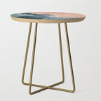 Renew: a minimal abstract piece in coral and blue by Alyssa Hamilton Art Side Table Gallery Image 1