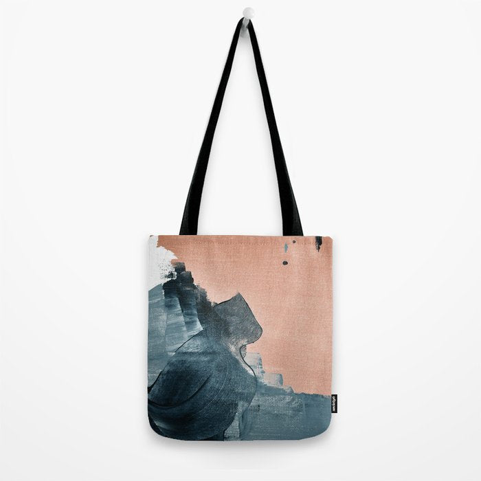 Renew: a minimal abstract piece in coral and blue by Alyssa Hamilton Art Tote Bag Gallery Image 2