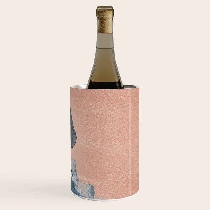 Renew: a minimal abstract piece in coral and blue by Alyssa Hamilton Art Wine Chiller Gallery Image 3