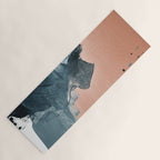 Renew: a minimal abstract piece in coral and blue by Alyssa Hamilton Art Yoga Mat Gallery Image 1