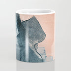 Renew: a minimal abstract piece in coral and blue by Alyssa Hamilton Art Coffee Mug Gallery Image 4