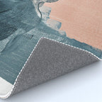 Renew: a minimal abstract piece in coral and blue by Alyssa Hamilton Art Rug Gallery Image 4