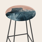 Renew: a minimal abstract piece in coral and blue by Alyssa Hamilton Art Stool Gallery Image 2