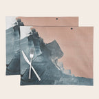 Renew: a minimal abstract piece in coral and blue by Alyssa Hamilton Art Placemat Gallery Image 1