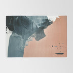 Renew: a minimal abstract piece in coral and blue by Alyssa Hamilton Art Rug Gallery Image 2