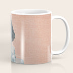 Renew: a minimal abstract piece in coral and blue by Alyssa Hamilton Art Coffee Mug Gallery Image 1