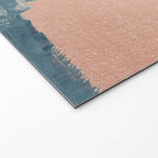 Renew: a minimal abstract piece in coral and blue by Alyssa Hamilton Art Welcome Mat Gallery Image 2