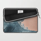 Renew: a minimal abstract piece in coral and blue by Alyssa Hamilton Art Laptop Sleeve Gallery Image 2