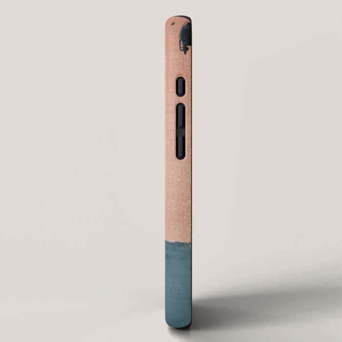 Renew: a minimal abstract piece in coral and blue by Alyssa Hamilton Art iPhone Case Gallery Image 2