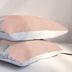 Renew: a minimal abstract piece in coral and blue by Alyssa Hamilton Art Pillow Sham Gallery Image 3