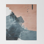 Renew: a minimal abstract piece in coral and blue by Alyssa Hamilton Art Throw Blanket Gallery Image 2