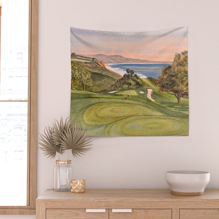 Torrey Pines South Golf Course Hole 6 Wall Tapestry Gallery Image 2