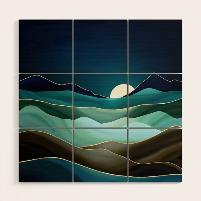 Moonlit Vista Wood Wall Art Gallery Image 1