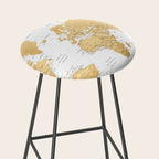 Gold world map with cities Stool Gallery Image 2