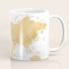 Gold world map with cities Coffee Mug Gallery Image 1