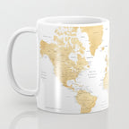 Gold world map with cities Coffee Mug Gallery Image 3