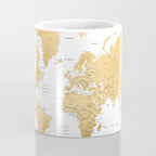 Gold world map with cities Coffee Mug Gallery Image 4