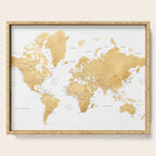 Gold world map with cities Serving Tray Gallery Image 1