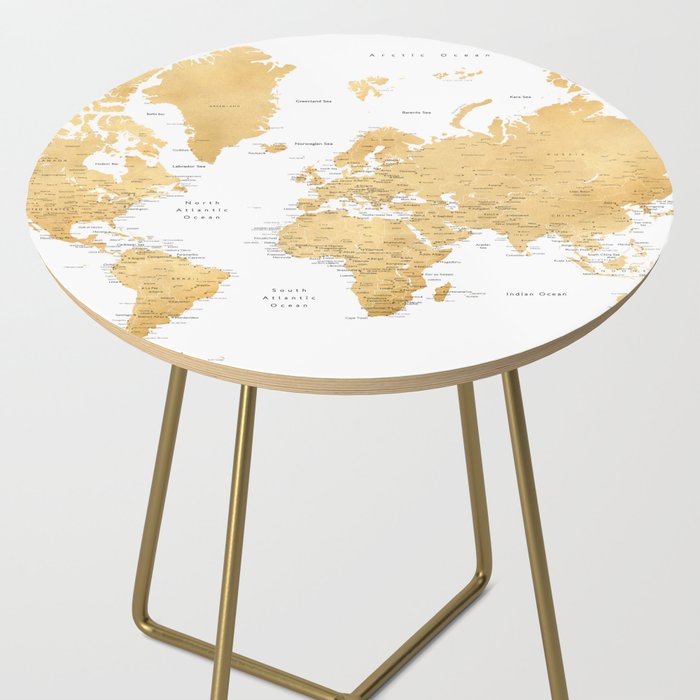 Gold world map with cities Side Table Gallery Image 2