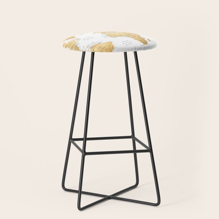 Gold world map with cities Stool Gallery Image 1