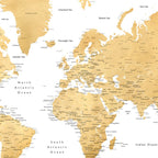 Gold world map with cities Coffee Mug Gallery Image 2