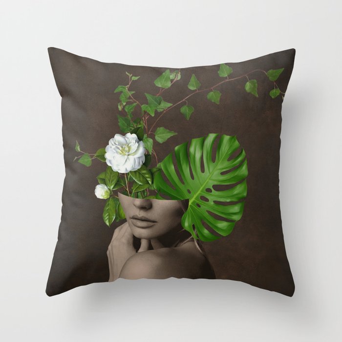 Tropical Girl 1 Throw Pillow Gallery Image 6