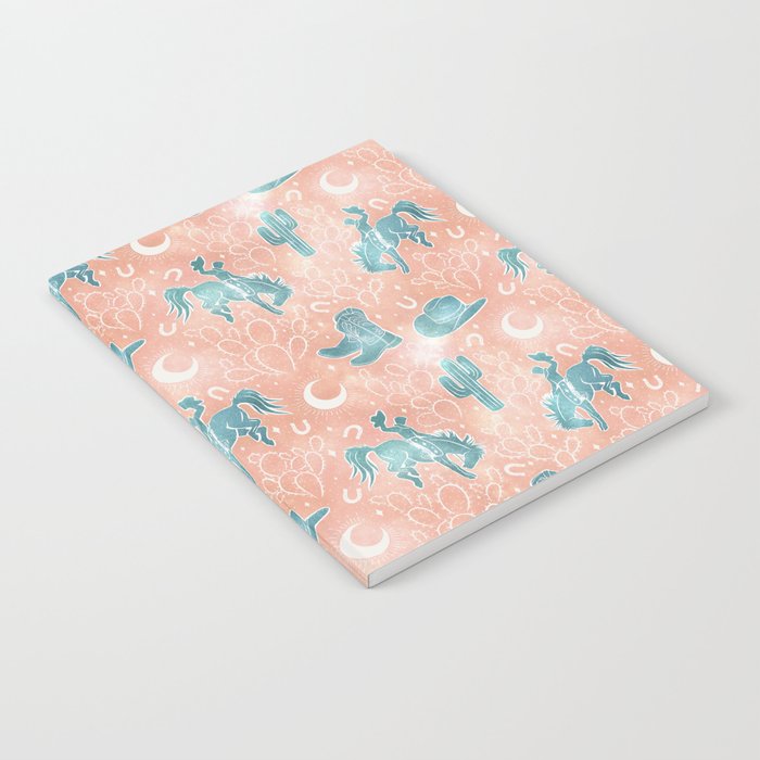 Cosmic Cowboys and Cacti -  peach and turquoise  Notebook Gallery Image 2
