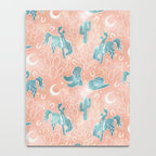 Cosmic Cowboys and Cacti -  peach and turquoise  Notebook Gallery Image 4