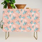Cosmic Cowboys and Cacti -  peach and turquoise  Credenza Gallery Image 1