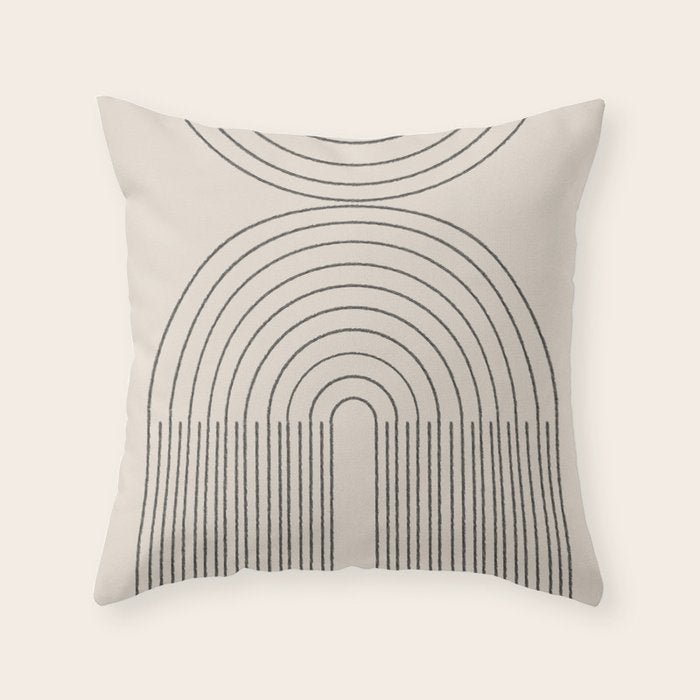 Minimal Line, Arch Modern Throw Pillow Gallery Image 1