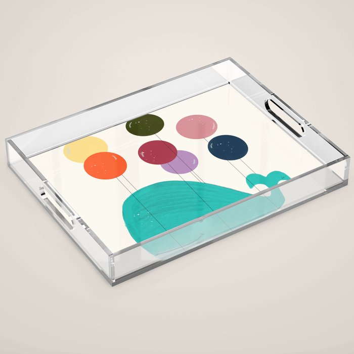 happy whale Acrylic Tray Gallery Image 1