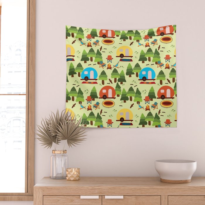 Caravan Campground Vacation Wall Tapestry Gallery Image 2