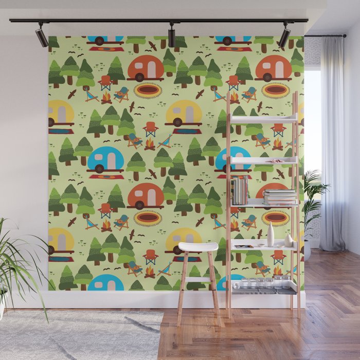 Caravan Campground Vacation Wall Mural Gallery Image 1