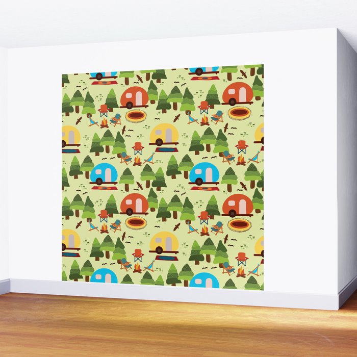 Caravan Campground Vacation Wall Mural Gallery Image 2