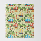 Caravan Campground Vacation Throw Blanket Gallery Image 2