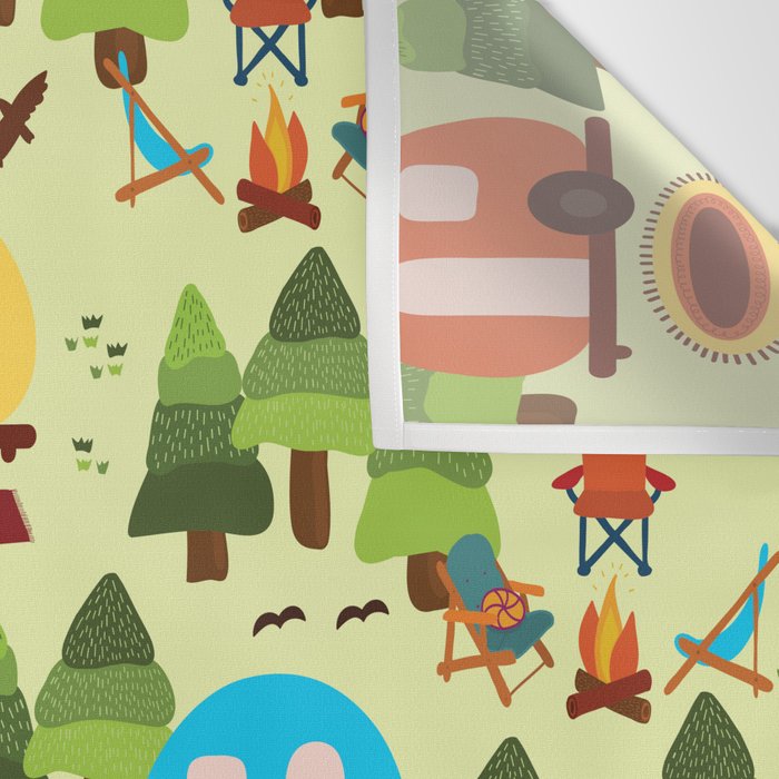 Caravan Campground Vacation Wall Tapestry Gallery Image 3