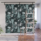 Go veggie // black background pine and mint vegetables Wall Mural Gallery Image 1
